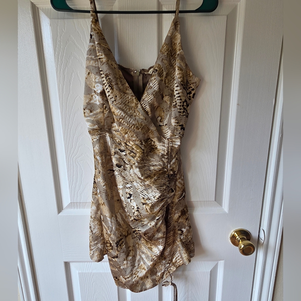 Mable Snakeskin Mini Dress M Spaghetti Straps
